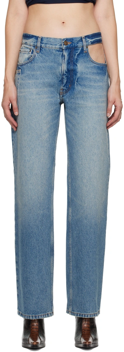 Gauchère Blue Cutout Jeans In 1223 Blue Stone Blea