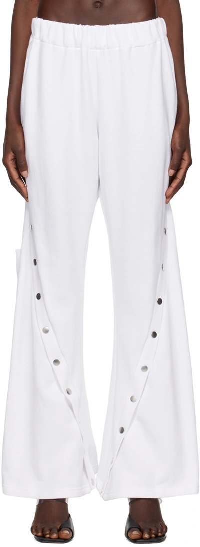 Jade Cropper White Press-stud Lounge Pants In 010/white