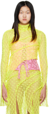 Kim Shui Ssense Exclusive Yellow Asymmetrical Turtleneck In Yellow