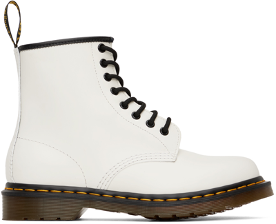 Dr. Martens' White 1460 Ankle Boots In White Smooth