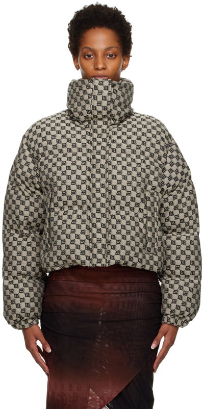 Misbhv Monogram-print Cropped Puffer Jacket In Multi