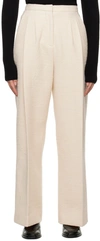 Mark Kenly Domino Tan Off-white Priscilla Trousers In Ivory