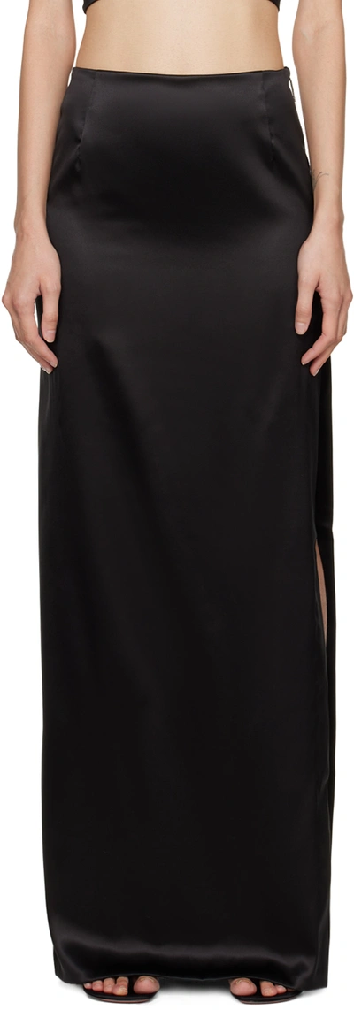 Nué Knot Silk Skirt In Black