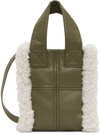 Stand Studio Lisetnis Faux Shearling Tote Bag In 50120 Light Army/off