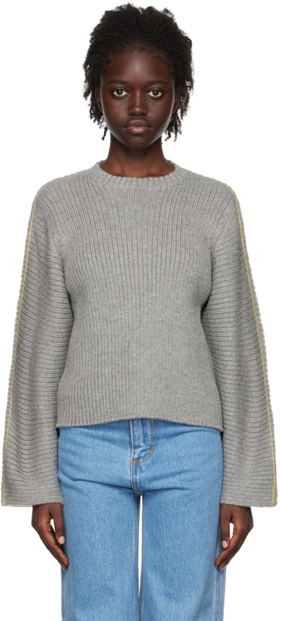 Eckhaus Latta Gray & Off-white Ash Sweater In Calico