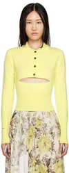 MERYLL ROGGE YELLOW CUTOUT POLO