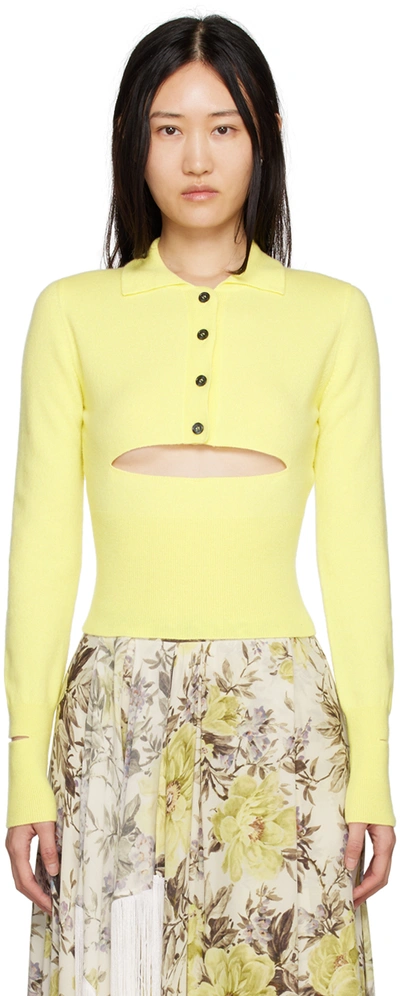 Meryll Rogge Yellow Cutout Polo