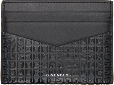 Givenchy Black Embossed Card Holder In 001-black