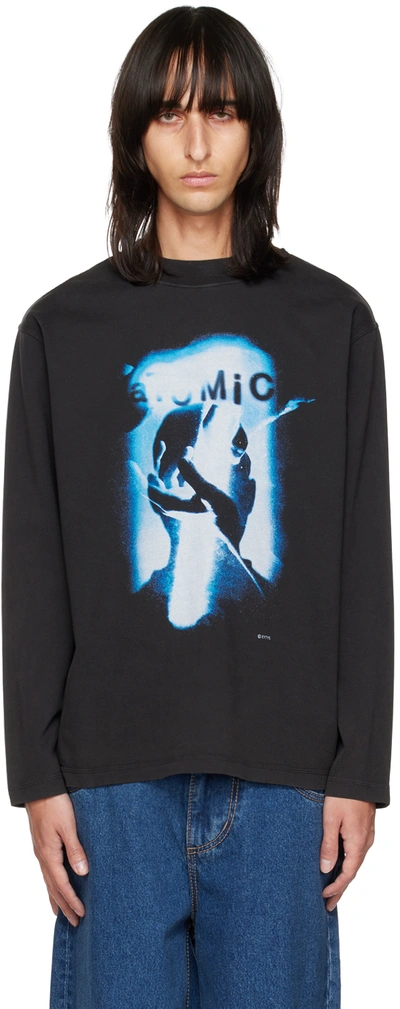 Eytys Black Compton Long Sleeve T-shirt In Atomic Blue
