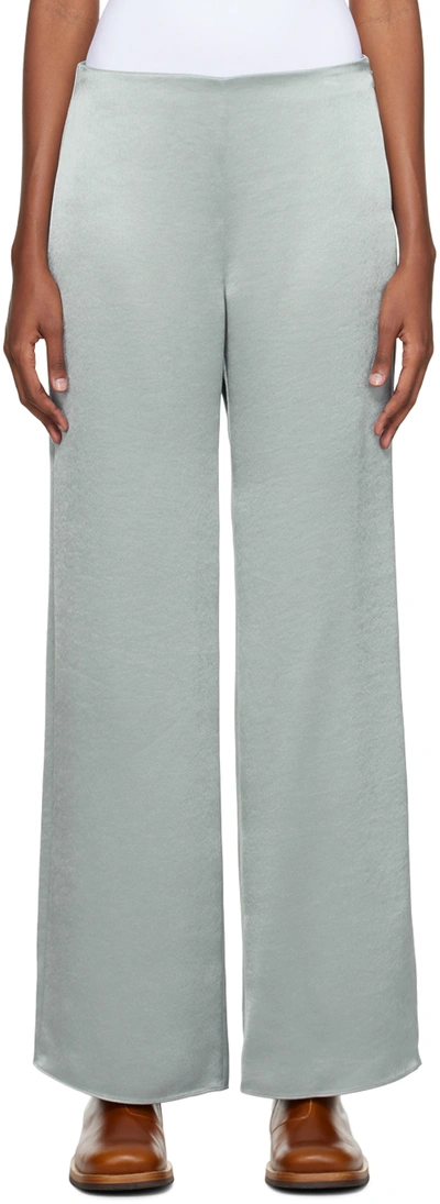 Vince Blue Flared Lounge Pants In Dk Pacific Stone-402