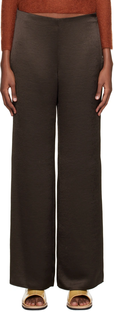 Vince Brown Flare Lounge Pants In Truffle-221trf