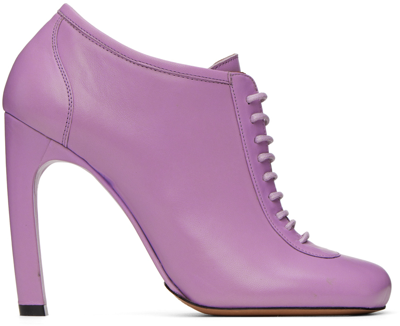 Dries Van Noten Purple Lace-up Low Ankle Heels In 403 Lilac