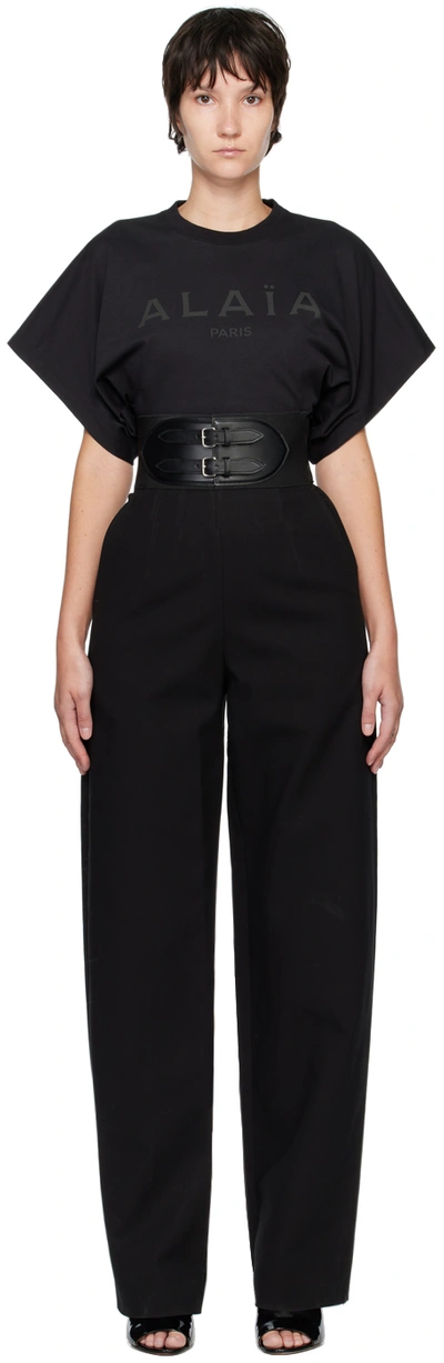 Alaïa Black High-rise Trousers In Noir Alaia