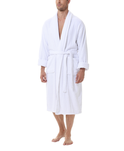 Ink+ivy Men's All Cotton Terry Robe In White
