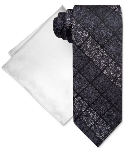 STEVE HARVEY MEN'S PAISLEY SQUARE TIE & POCKET SQUARE SET