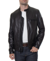 SCHOTT MEN'S SLIM-FIT CAFE RACER LEATHER JACKET