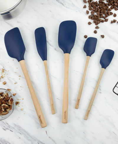 Tovolo 5-pc. Flex-core Wood-handle Kitchen Spatula Set In Indigo