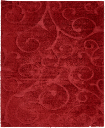 Bayshore Home High-low Pile Malloway Shag Mal1 8' X 10' Area Rug In Red