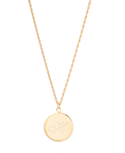 Brook & York Isla Initial Locket Necklace In K Gold Plated- H