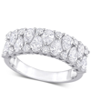 Macy's Diamond Pear & Round Semi-eternity Cluster Ring (2 Ct. T.w.) In 14k White Gold In White Gold