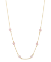 UNWRITTEN 14K GOLD FLASH-PLATED BRASS ROSE QUARTZ HEART AND CHAIN NECKLACE WITH EXTENDER