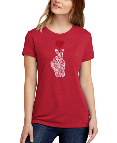 La Pop Art Women's Premium Blend Word Art T-shirt In Red