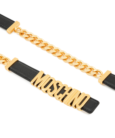 Moschino Leather Belt In Black