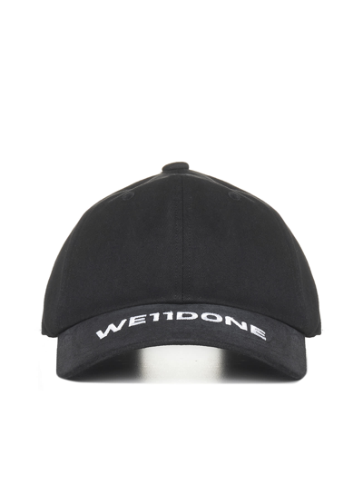 We11 Done Black Embroidered Cap