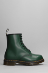 Dr. Martens 1460 Smooth Leather Lace Up Boots In Green