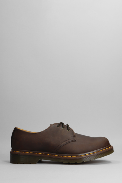Dr. Martens' 1461 Crazy Horse Leather Oxford Shoes In Braun
