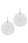 Sterling Forever Round Filigree Drop Earrings In Silver