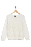 Forgotten Grace Lace Panel French Terry Pullover In Oatmeal