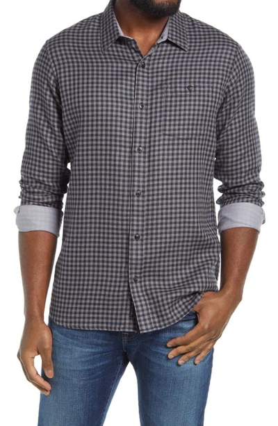 Travismathew Touch And Go Regular Fit Plaid Cotton Button-up Shirt In Black