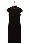 Eliza J Mock Neck Sheath Dress In Black