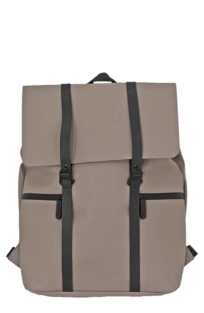 Duchamp Foldover Rubberized Backpack In Taupe