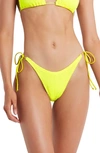 Bound By Bond-eye Pablo Side Tie Bikini Bottoms In Neon Yellow