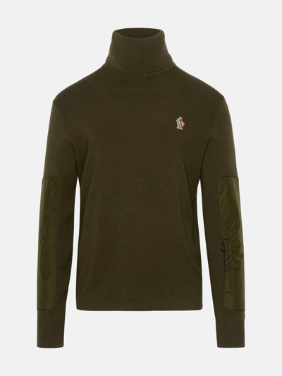 Moncler Grenoble Green Wool Turtleneck Sweater