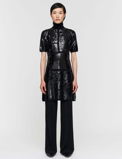JOSEPH SEQUINS KNIT DRESS,jf006570_0010-black-XL