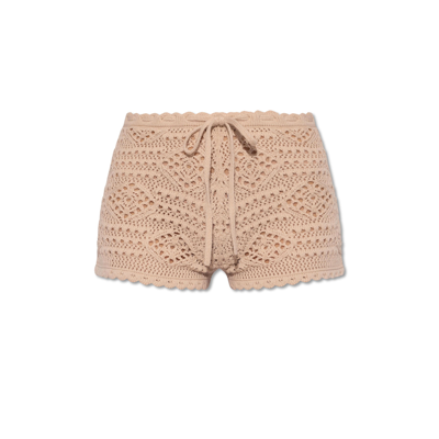 Saint Laurent Wool Shorts In Pink