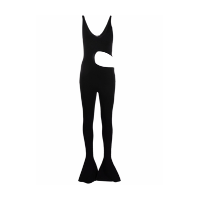 Stella Mccartney Compact Knit Cutout Jumpsuit In Black