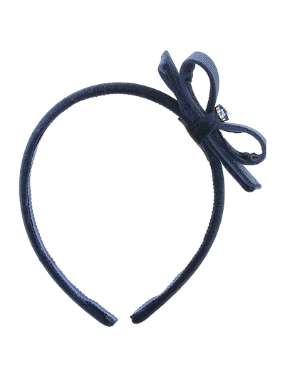 Monnalisa Kids' Crystal-embellished Bow-detail Headband In Dark Blue