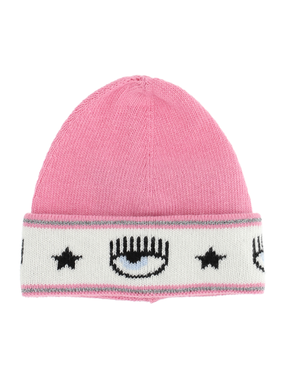 Chiara Ferragni Babies'   Maxi Logomania Hat In Sachet Pink