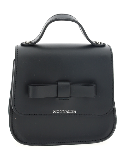 Monnalisa Mini Leather Bag In Black