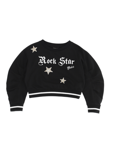 Monnalisa Rockstar Sweatshirt In Black
