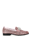 MONNALISA MONNALISA  GLITTER MOCCASINS WITH BEZELS