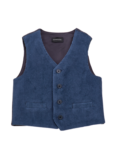 Monnalisa Kids'   Corduroy Vest In Steel Blue