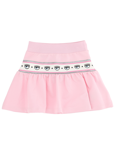 Chiara Ferragni Maxi Logomania Jersey Skirt In Rosa Fairy Tale