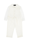 Monnalisa Velvety Soft Ceremony Set In Cream