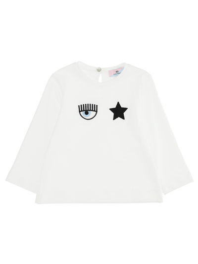 Chiara Ferragni Eyestar Jersey T-shirt In Cream