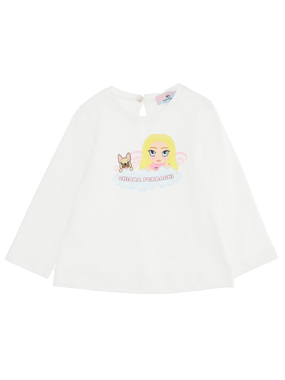 Chiara Ferragni Babies' Mascotte T-shirt In Cream